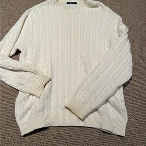 Brandy Melville Ivory Cable Knit Crewneck Sweater